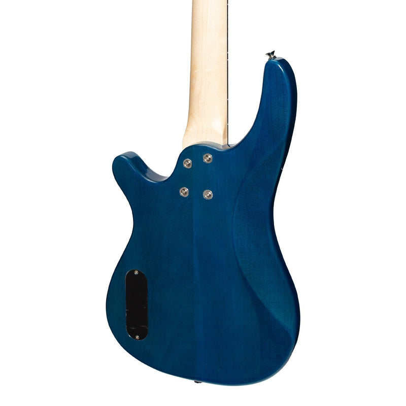 -Casino '24 Series' Short Scale Tune-Style Electric Bass Guitar and 15 Watt Amplifier Pack (Transparent Blue)-Living Music