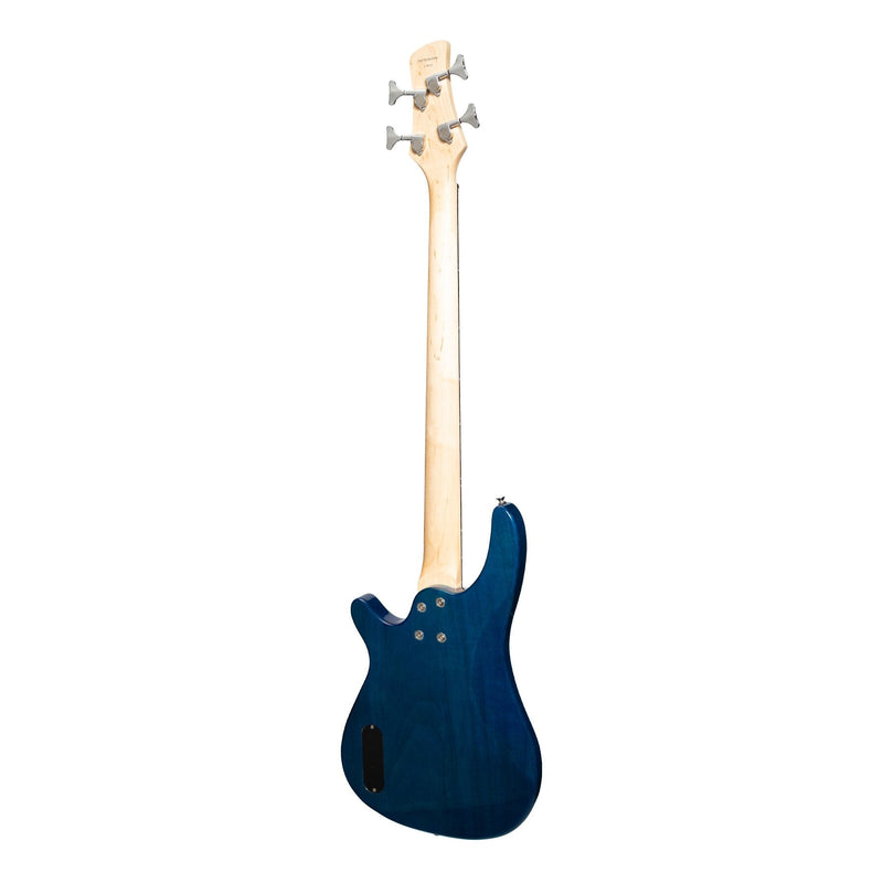 CP-TB1-TBL-Casino '24 Series' Tune-Style Electric Bass Guitar and 15 Watt Amplifier Pack (Transparent Blue)-Living Music