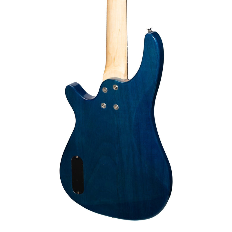 -Casino '24 Series' Tune-Style Electric Bass Guitar and 15 Watt Amplifier Pack (Transparent Blue)-Living Music