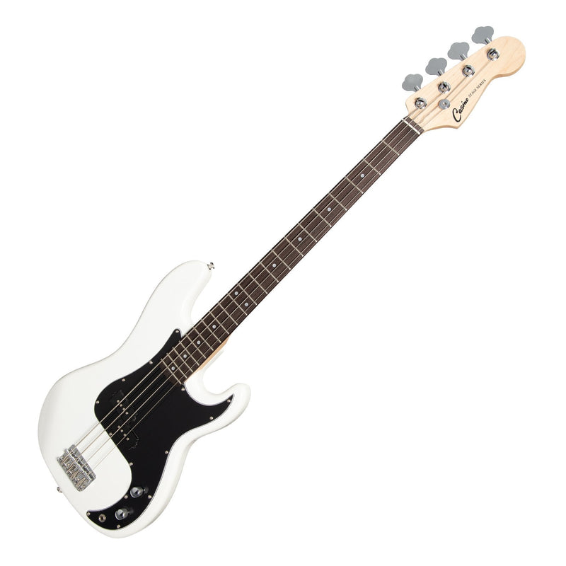 CPB-21-WHT-Casino P-Style Electric Bass Guitar (White)-Living Music