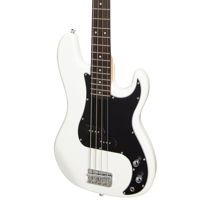 CPB-21-WHT-Casino P-Style Electric Bass Guitar (White)-Living Music