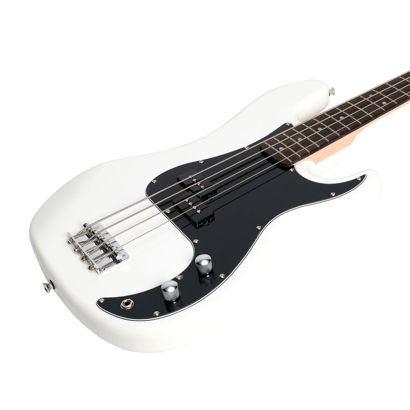 CPB-21-WHT-Casino P-Style Electric Bass Guitar (White)-Living Music