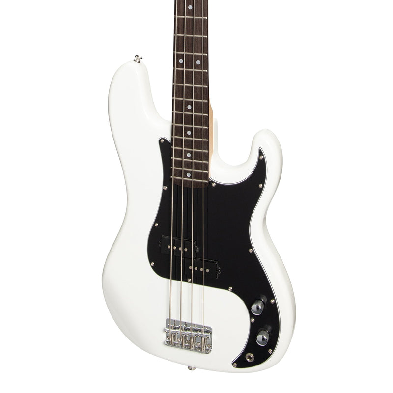 CP-PB21-WHT-Casino P-Style Electric Bass Guitar and 15 Watt Amplifier Pack (White)-Living Music