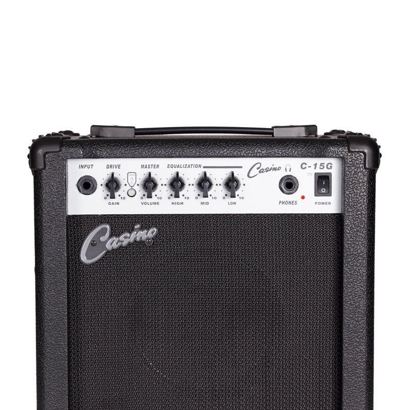 CP-E1-TSB-Casino ST-Style Electric Guitar and 15 Watt Amplifier Pack (Sunburst)-Living Music