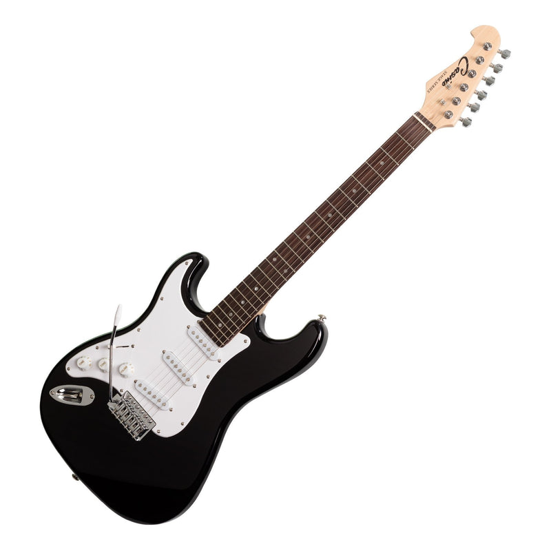 CP-E1L-BLK-Casino ST-Style Left Handed Electric Guitar and 15 Watt Amplifier Pack (Black)-Living Music