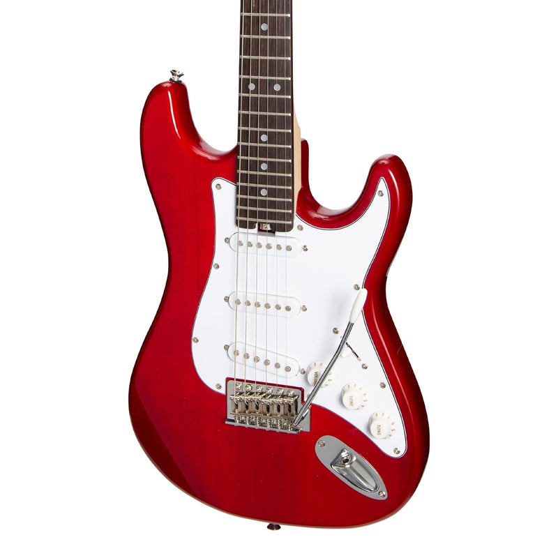 CP-SST-TWR-Casino ST-Style Short Scale Electric Guitar and 10 Watt Amplifier Pack (Transparent Wine Red)-Living Music