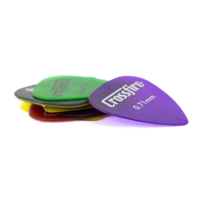 -Crossfire 0.71mm Canned Guitar Picks (20 Pack Assorted)-Living Music