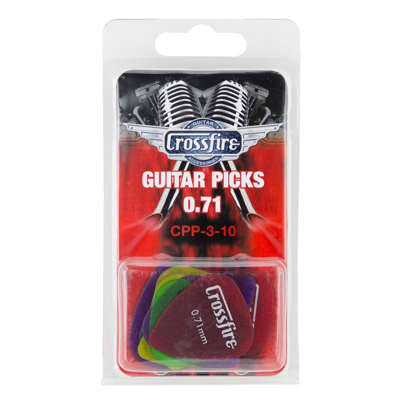 CPP-3-10-Crossfire 0.71mm Guitar Picks (10 Pack Assorted)-Living Music