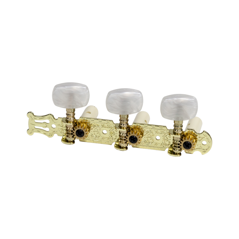 -Crossfire Classical Guitar Machine Head Set (Gold with Buttons)-Living Music
