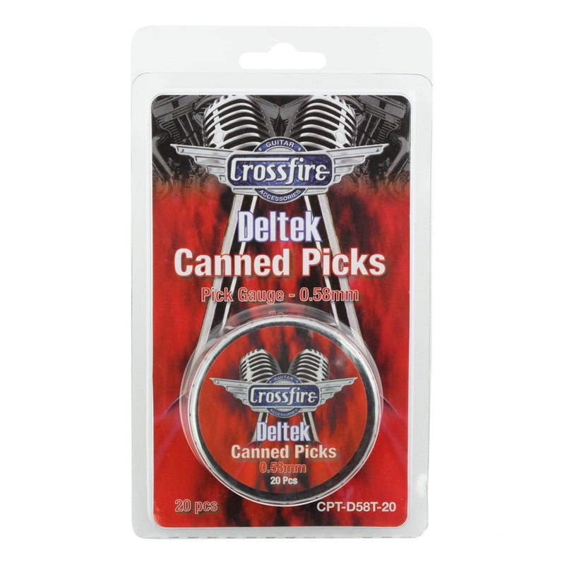 -Crossfire Deltek 0.58mm Canned Guitar Picks (20 Pack Assorted)-Living Music