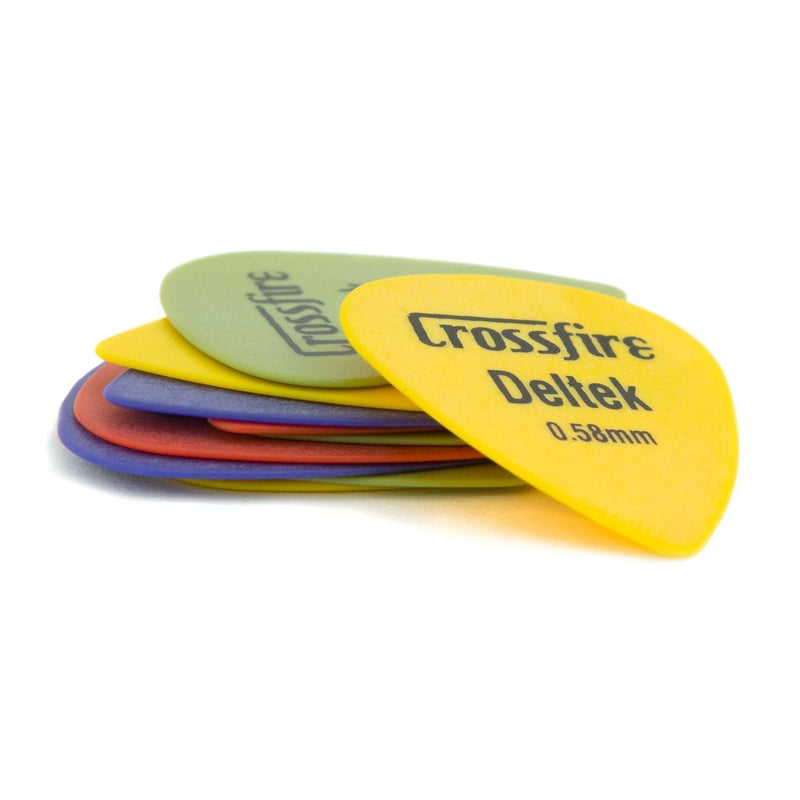 -Crossfire Deltek 0.58mm Canned Guitar Picks (20 Pack Assorted)-Living Music