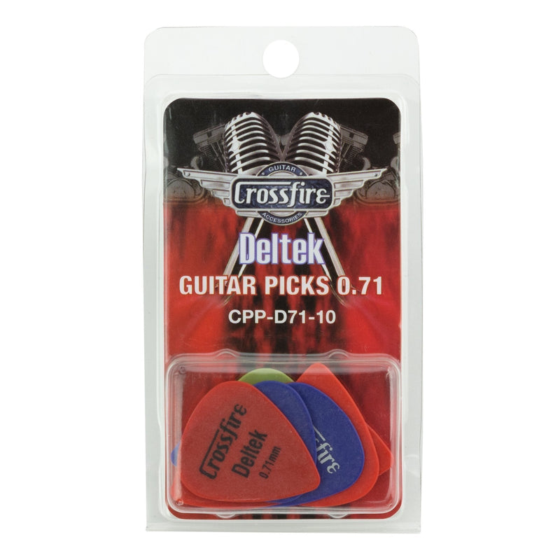 -Crossfire Deltek 0.71mm Guitar Picks (10 Pack Assorted)-Living Music