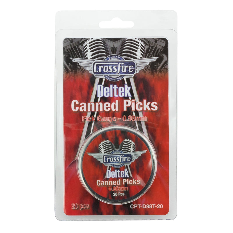 -Crossfire Deltek 0.98mm Canned Guitar Picks (20 Pack Assorted)-Living Music