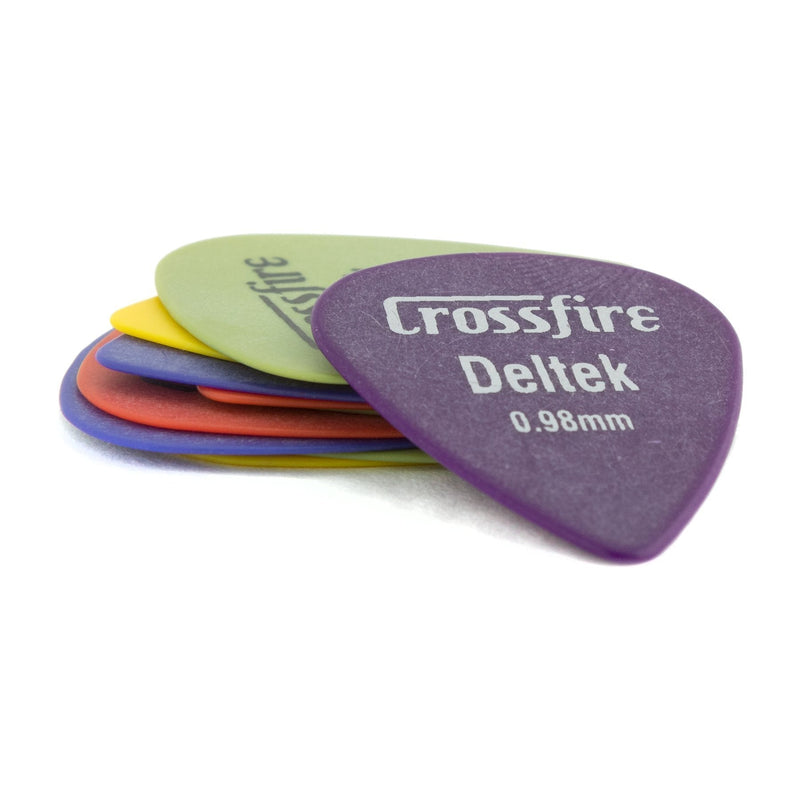-Crossfire Deltek 0.98mm Canned Guitar Picks (20 Pack Assorted)-Living Music