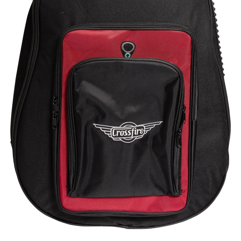 -Crossfire Deluxe Padded Acoustic Bass Guitar Gig Bag (Black)-Living Music