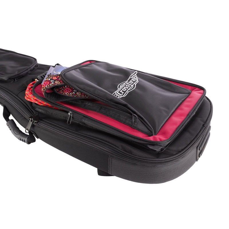 -Crossfire Deluxe Padded Electric Guitar Gig Bag (Black)-Living Music