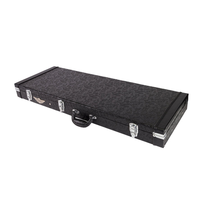 XFC-DE-PASBLK-Crossfire Deluxe Rectangular ST and TE-Style Electric Guitar Hard Case (Paisley Black)-Living Music