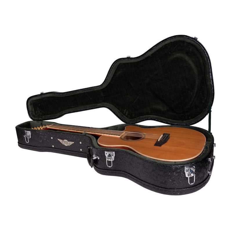 XFC-DA12-PASBLK-Crossfire Deluxe Shaped 12-String Acoustic Guitar Hard Case (Paisley Black)-Living Music