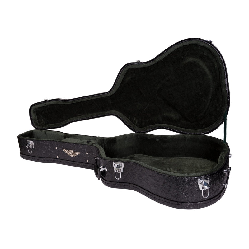 XFC-DA12-PASBLK-Crossfire Deluxe Shaped 12-String Acoustic Guitar Hard Case (Paisley Black)-Living Music