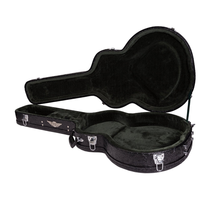 XFC-DSAG-PASBLK-Crossfire Deluxe Shaped 335-Style Electric Guitar Hard Case (Paisley Black)-Living Music