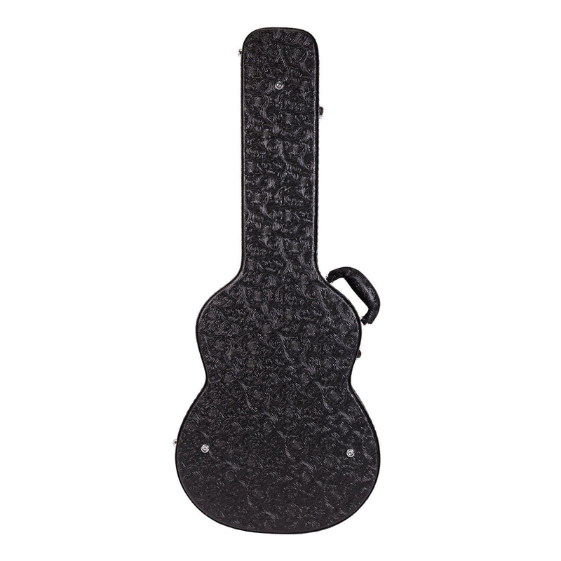 XFC-DC-PASBLK-Crossfire Deluxe Shaped Classical Guitar Hard Case (Paisley Black)-Living Music