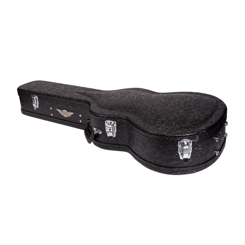 XFC-DC-PASBLK-Crossfire Deluxe Shaped Classical Guitar Hard Case (Paisley Black)-Living Music