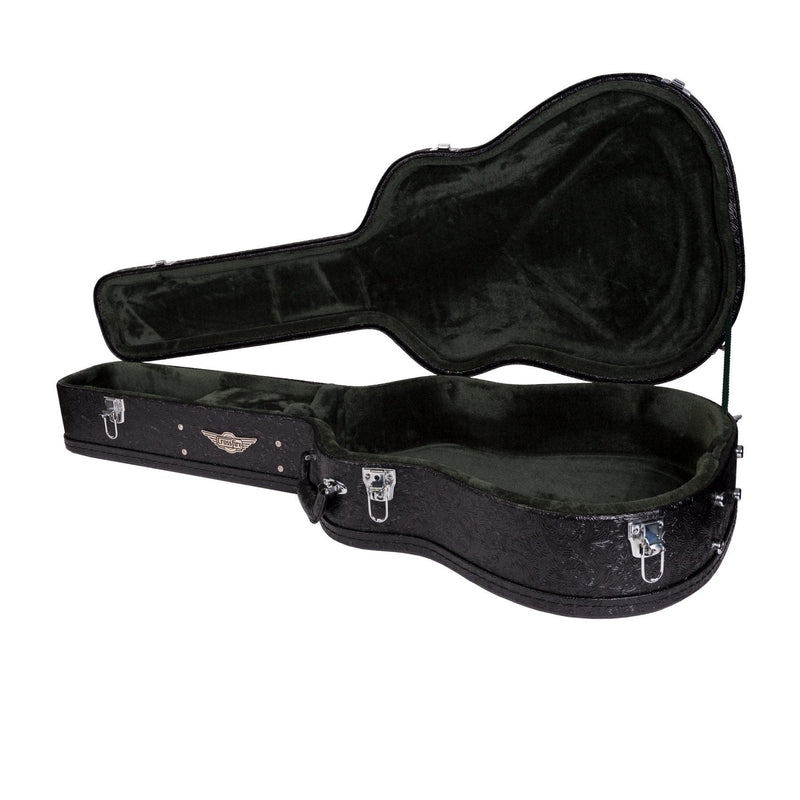 -Crossfire Deluxe Shaped Dreadnought Acoustic Guitar Hard Case (Paisley Black)-Living Music