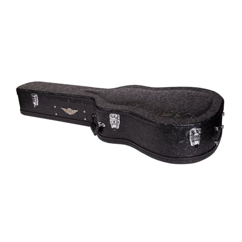 -Crossfire Deluxe Shaped Dreadnought Acoustic Guitar Hard Case (Paisley Black)-Living Music