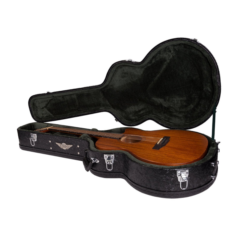 XFC-DF-PASBLK-Crossfire Deluxe Shaped Small Body Acoustic Guitar Hard Case (Paisley Black)-Living Music