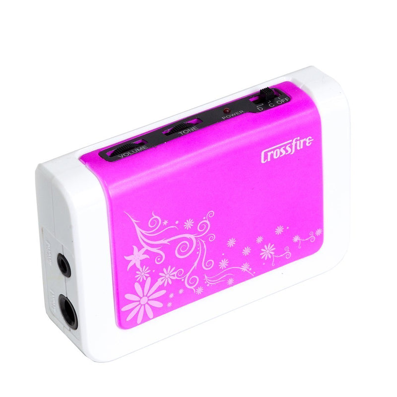-Crossfire Electric Guitar Pocket Amplifier & Headphone Set (Pink)-Living Music