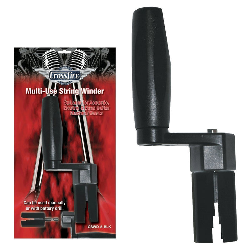 CSWD-5-BLK-Crossfire Heavy Duty Multi-Use Guitar String Winder (Removable Head For Use With Drill)-Living Music