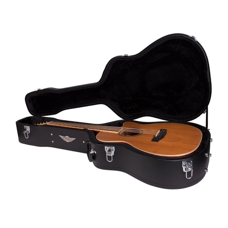 -Crossfire Standard Shaped 12-String Acoustic Guitar Hard Case (Black)-Living Music