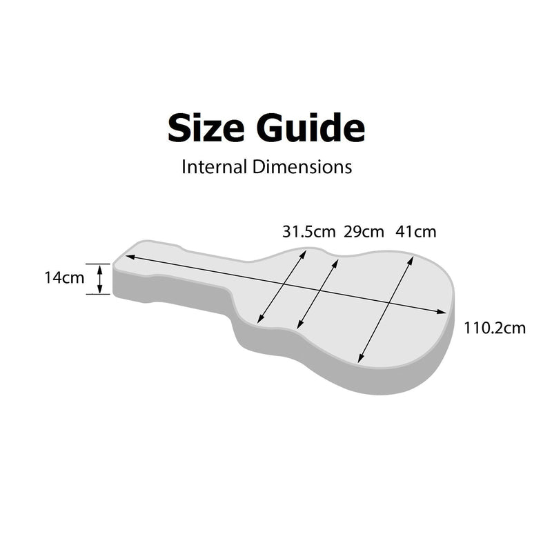 -Crossfire Standard Shaped 12-String Acoustic Guitar Hard Case (Black)-Living Music