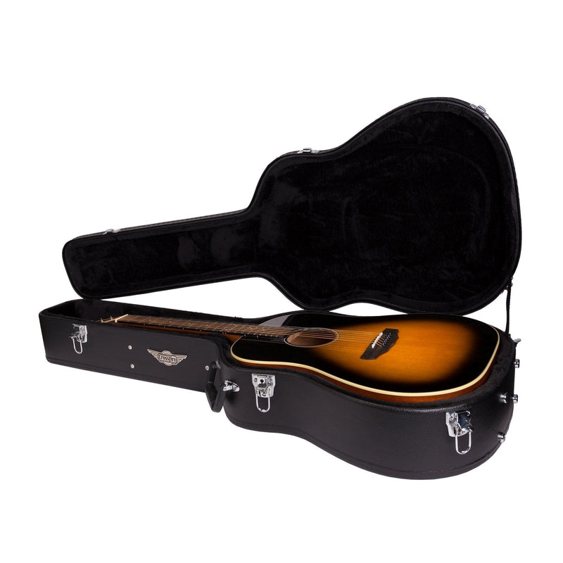 XFC-A-BLK-Crossfire Standard Shaped Dreadnought Acoustic Guitar Hard Case (Black)-Living Music