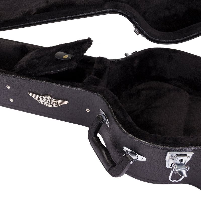 -Crossfire Standard Shaped Small Body Acoustic Guitar Hard Case (Black)-Living Music