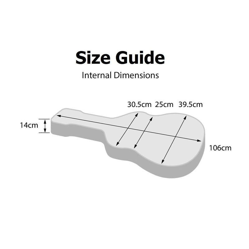 -Crossfire Standard Shaped Small Body Acoustic Guitar Hard Case (Black)-Living Music