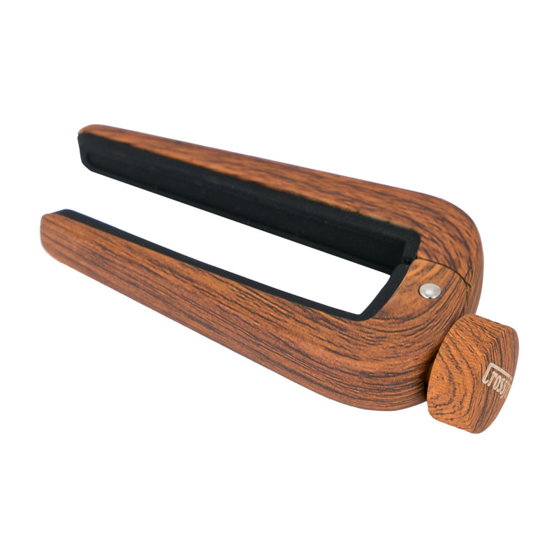 -Crossfire Universal Acoustic and Classical Guitar Capo (Mahogany)-Living Music