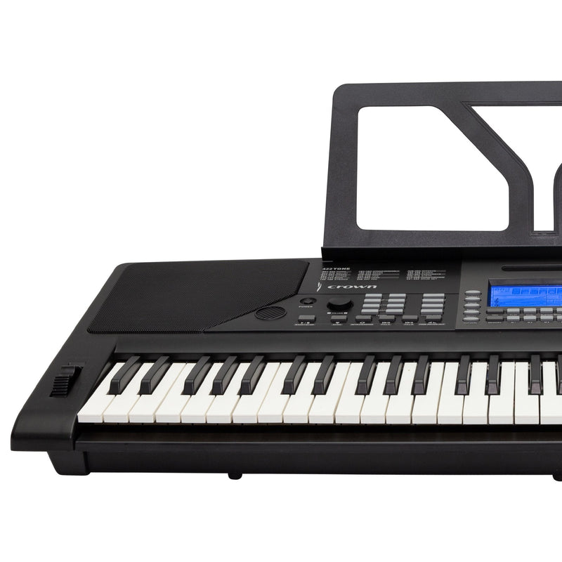 CK-28-BLK-Crown CK-28 Touch Sensitive Multi-Function 61-Key Electronic Portable Keyboard with USB (Black)-Living Music