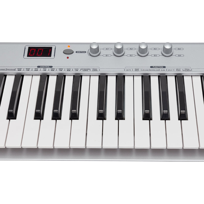 CK-49MIDI-SLV-Crown CK-49 MIDI USB 49-Key Electronic Portable Keyboard Controller (Silver)-Living Music