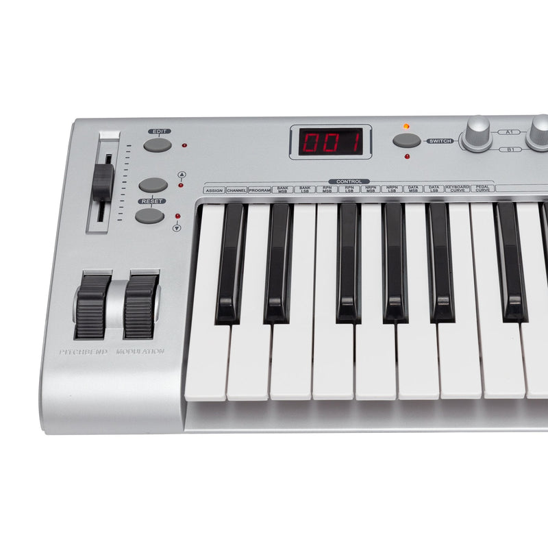 CK-49MIDI-SLV-Crown CK-49 MIDI USB 49-Key Electronic Portable Keyboard Controller (Silver)-Living Music