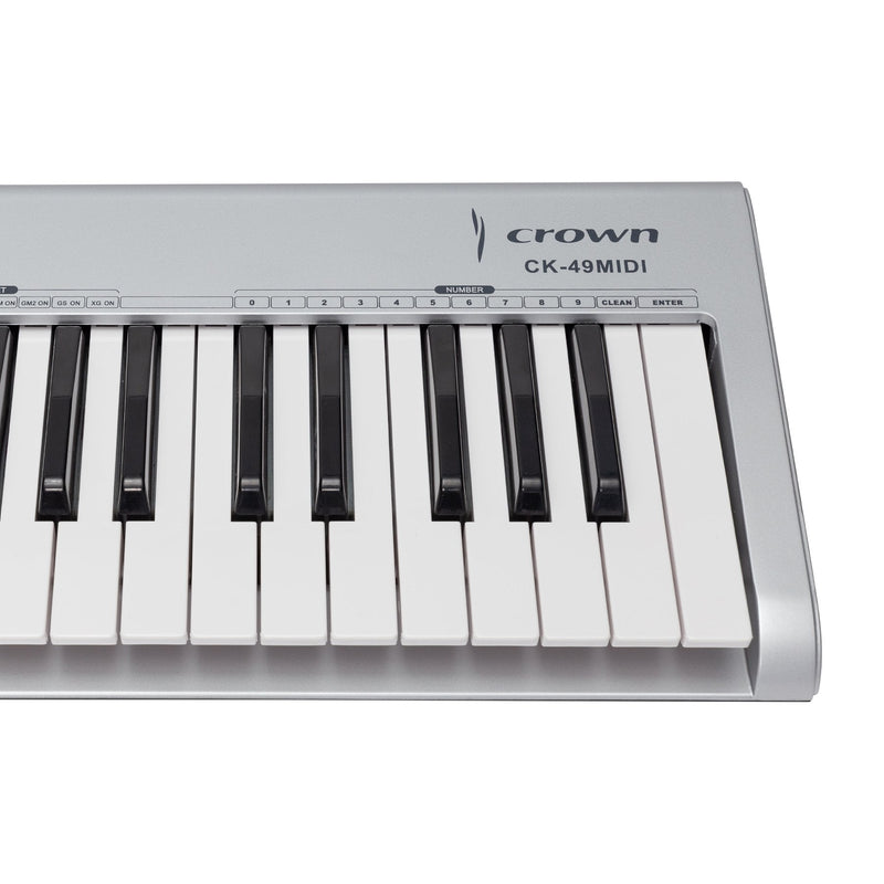 CK-49MIDI-SLV-Crown CK-49 MIDI USB 49-Key Electronic Portable Keyboard Controller (Silver)-Living Music