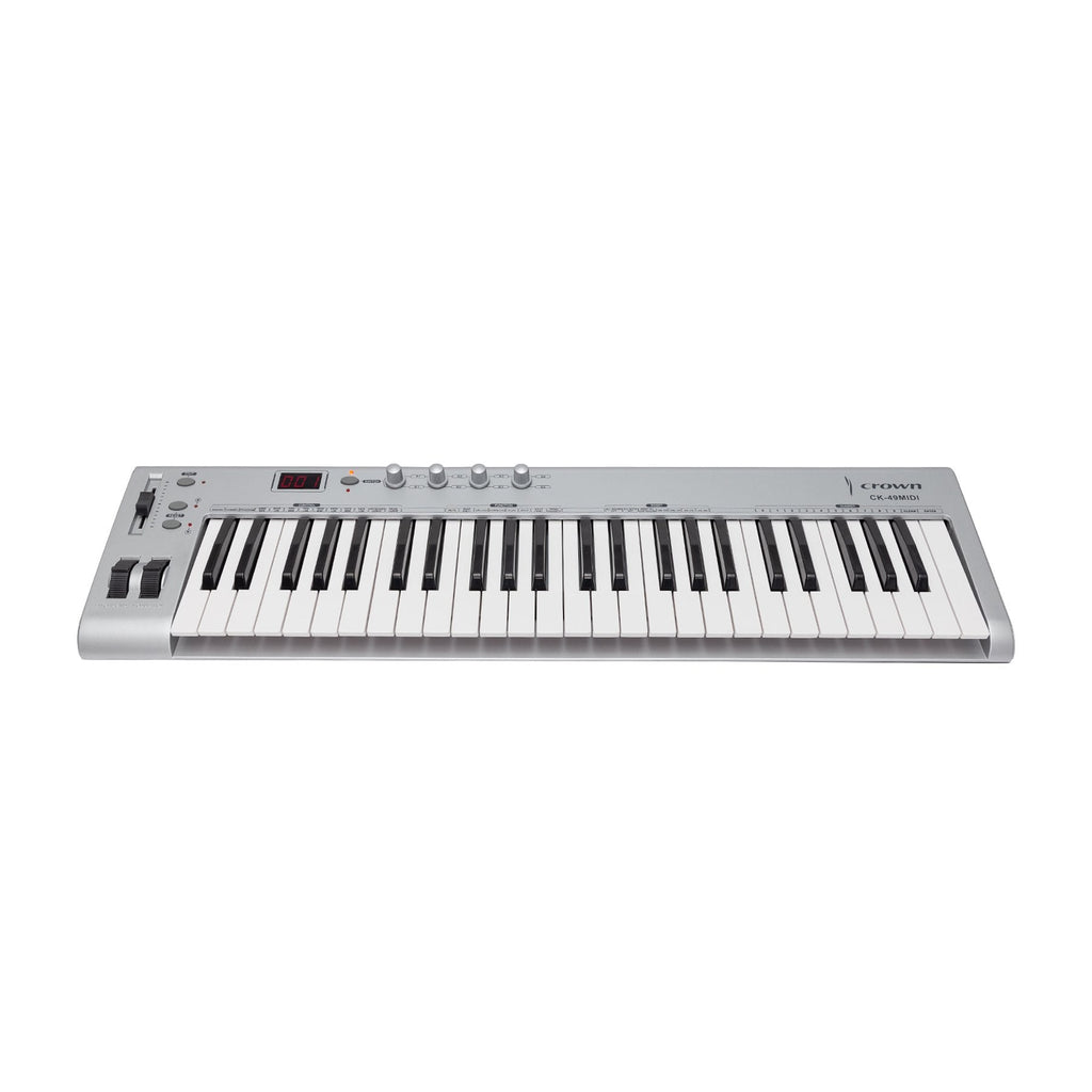 -Crown CK-49 MIDI USB 49-Key Electronic Portable Keyboard Controller (Silver)-Living Music