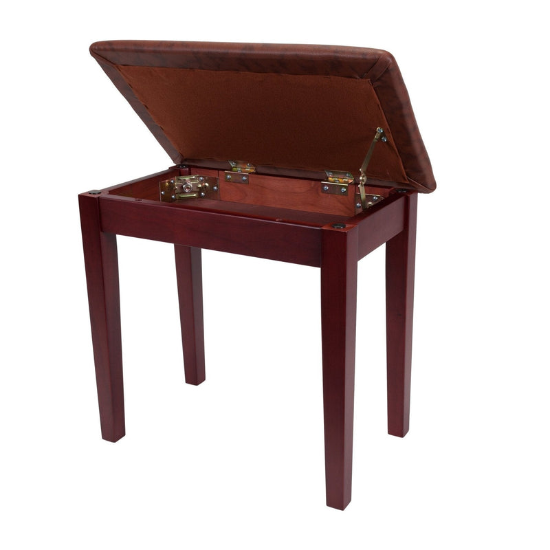 CPS-2S-MAH-Crown Compact Piano Stool with Storage Compartment (Mahogany)-Living Music