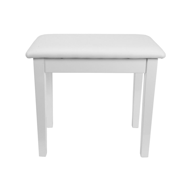 -Crown Compact Piano Stool with Storage Compartment (White)-Living Music
