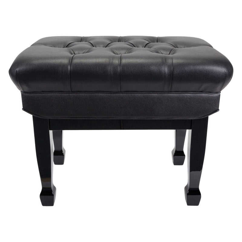 -Crown Deluxe Double Padded Height Adjustable Large Piano Stool Height (Black)-Living Music