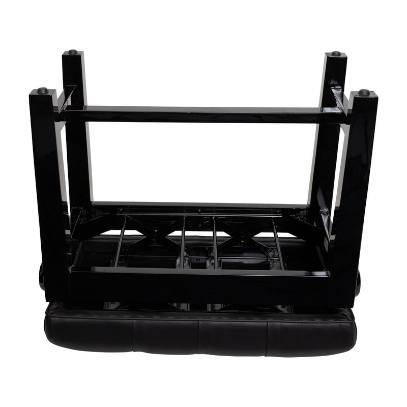 -Crown Deluxe Frame Tufted Height Adjustable Piano Stool (Black)-Living Music