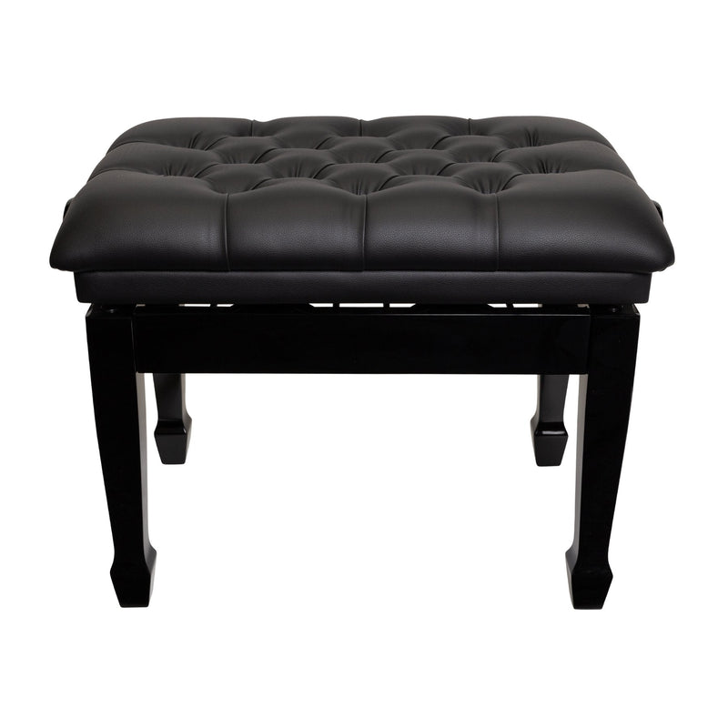 -Crown Deluxe Padded Adjustable Height Piano Stool (Black)-Living Music