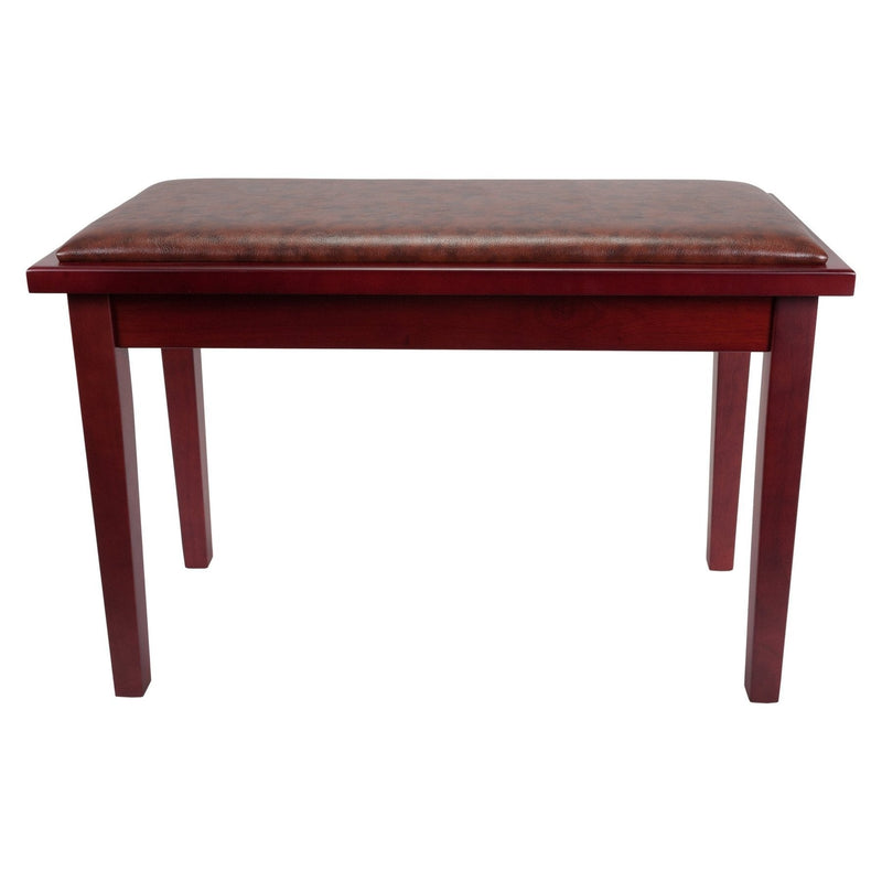 -Crown Deluxe Timber Trim Duet Piano Stool with Storage Compartment (Mahogany)-Living Music