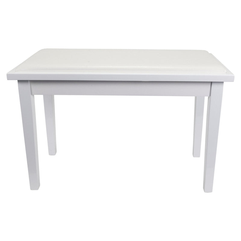 CPS-1-WHT-Crown Deluxe Timber Trim Duet Piano Stool with Storage Compartment (White)-Living Music