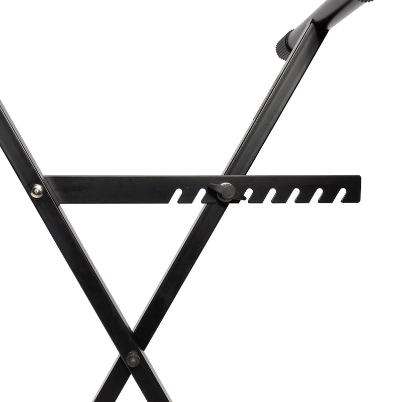 KS-007-BLK-Crown Heavy Duty X-Style Bar-Latch Height Adjustable Keyboard Stand (Black)-Living Music